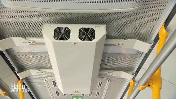 Luftfiltersysteme in einem Bus. © Screenshot 