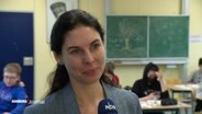 Die geflüchtete Lehrerin Tetjana Yahodka im Interview. © Screenshot 