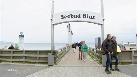 Touristen im Seenbad Binz. © Screenshot 