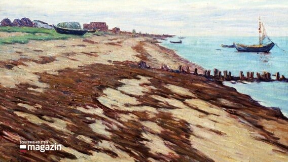 Ein impressionistisches Gemälde: Ein Boot am Strand. © Screenshot 
