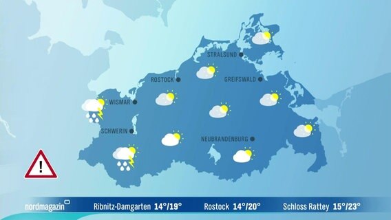 Eine Wetterkarte von Mecklenburg-Vorpommern. © Screenshot 