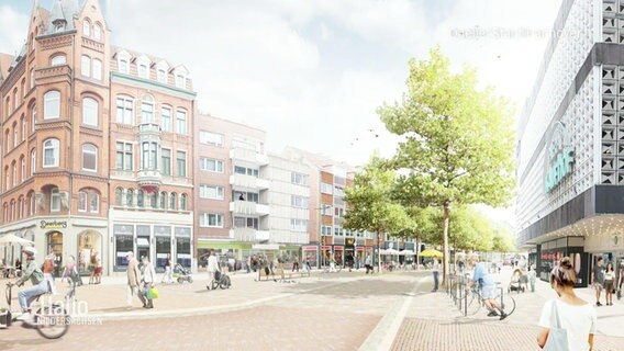 Eine Planungszeichnung der autofreien Innenstadt in Hannover. © Screenshot 