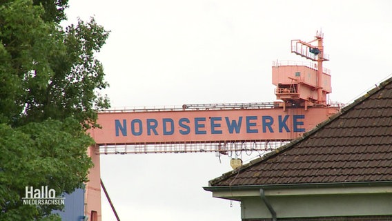 Bockkran mit Aufschrift "Nordseewerke" © Screenshot 