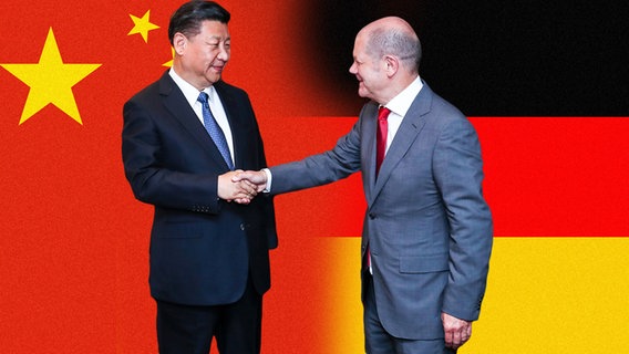 Xi Jinping und Olaf Scholz.  