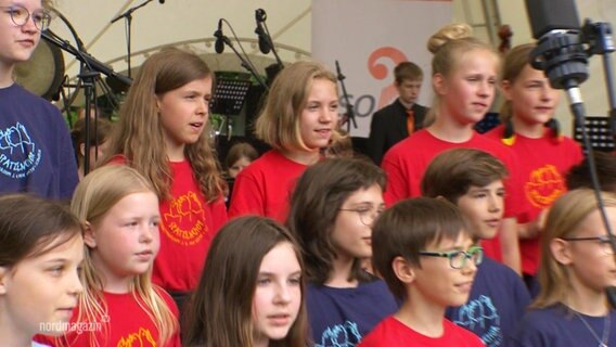 Der Spatzenchor des Goethe-Gymnasiums Schwerin sing © Screenshot 