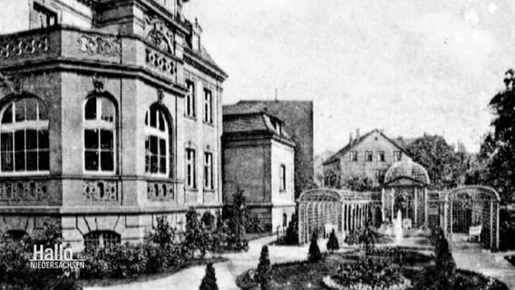 Eine historische Zeichnung des Anwesens der Villa Seligmann © Screenshot 