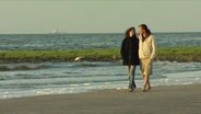 Britta Gaiser und Thomas Steeg am Strand von Baltrum. © Screenshot 