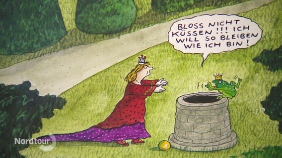 Eine Karikatur von Papan - die Froschkönigin. © Screenshot 