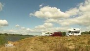 Wohnmobile an der Elbe. © Screenshot 