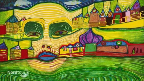 Ein Gemälde von Hundertwasser. © Screenshot 