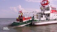 Seenotrettungsschiff mit Beiboot. © Screenshot 