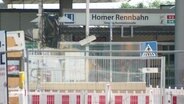 Hier wird gebaut: Der Eingang zur Haltestelle "Horner Rennbahn" für die Linien U2 und U4. © Screenshot 