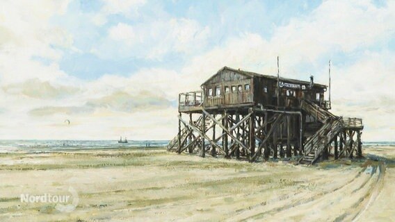 Eine Holzhütte am Strand. © Screenshot 