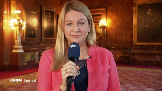 NDR-Redakteurin Ines Jacobi aus dem Hamburger Rathaus © Screenshot 