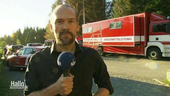 Der Reporter Jannek Wiechers berichtet aus dem Harz. © Screenshot 