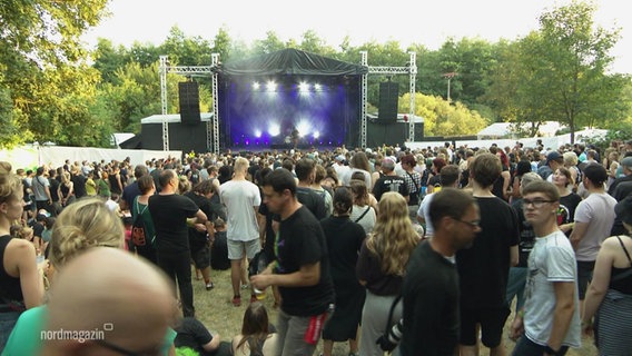 Festival in Jamel, viele Festivalbesucher stehen vor der Bühne. © Screenshot 