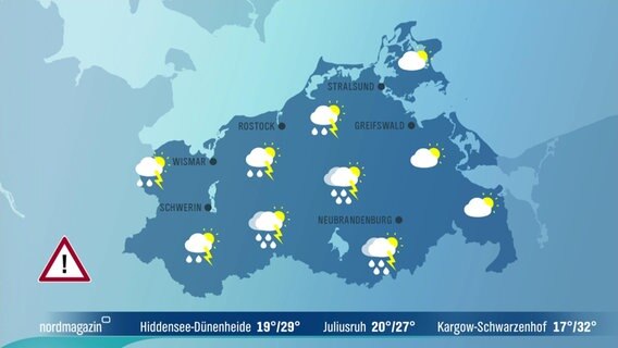 Wetterkarte aus dem Wetterbericht im Nordmagazin © Screenshot 