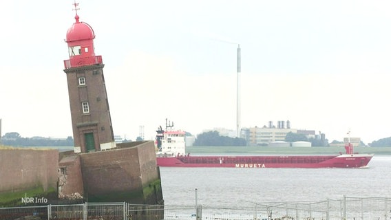 Schiefer Leuchtturm in Bremerhaven. © Screenshot 