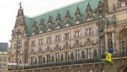 Blick auf den linken Flügel des Hamburger Rathauses © Screenshot 