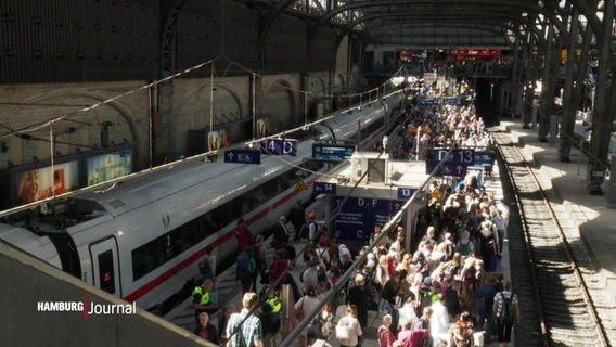 Überfüllte Gleise am Hamburger Hauptbahnhof © Screenshot 