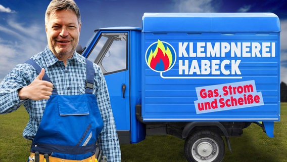 Klempnerei Habeck: Gas, Strom und Scheiße. © NDR 