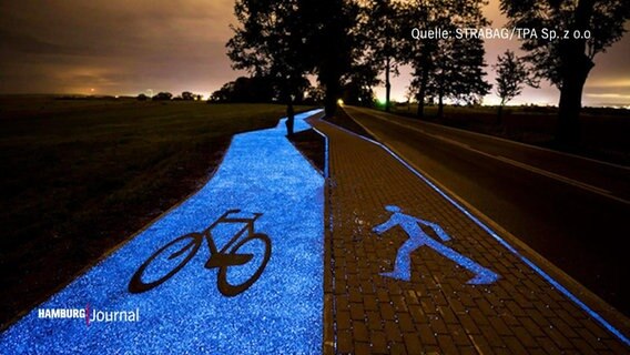 Beleuchtete Fahrradwege © Screenshot 