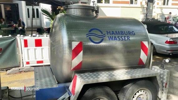 Ein Tank von Hamburg Wasser steht im Eppendorfer Weg. © Screenshot 