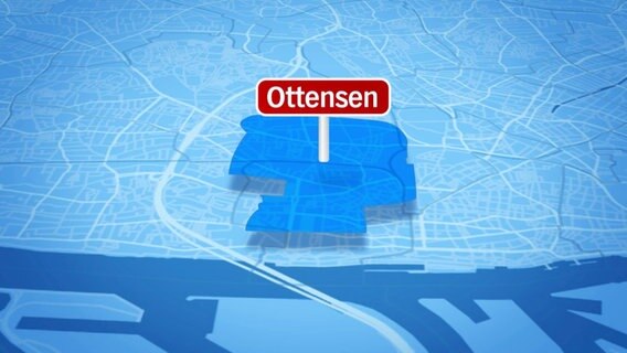 Auf einer Stadtkarte ist Ottensen gekennzeichnet. © Screenshot 