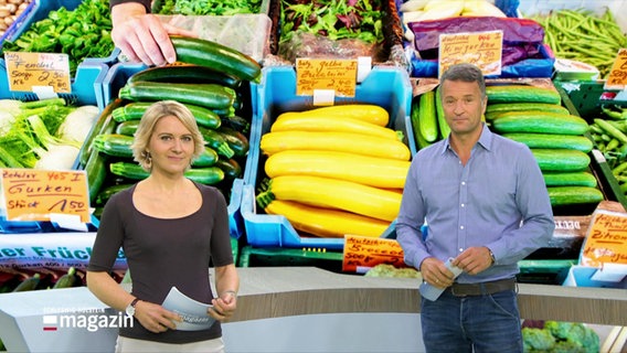 Mario-Luise Bram und Gerrit Derkowski im Studio des Schleswig-Holstein Magazins. © Screenshot 