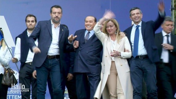 Die Wahlsieger der rechtsnationalen Partei "Brüder Italiens". © Screenshot 