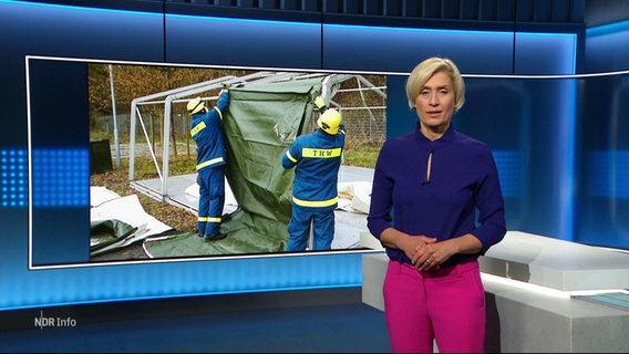 Susanne Stichler moderiert NDR info 21.45. © Screenshot 