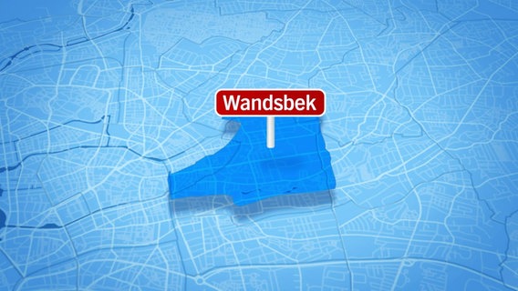 Auf einer Hamburg-Karte ist der Stadtteil Wandsbek hervorgehoben © Screenshot 