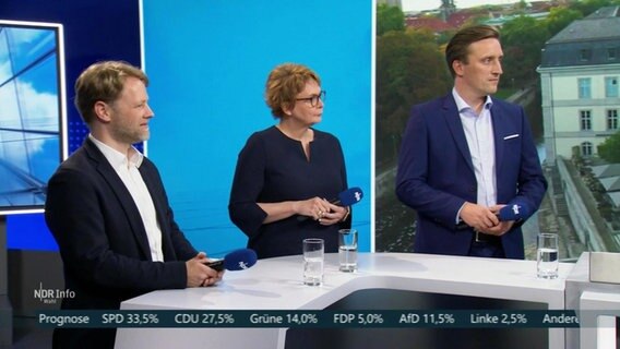 Die Gesprächsrunde mit der SPD, CDU und den Grünen. © Screenshot 