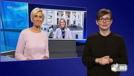 NDR Info Wahl mit Gebärdensprache. © Screenshot 