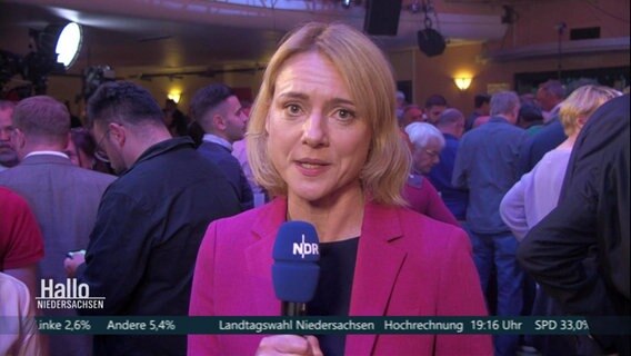 Die Schalte zur SPD-Wahlparty. © Screenshot 