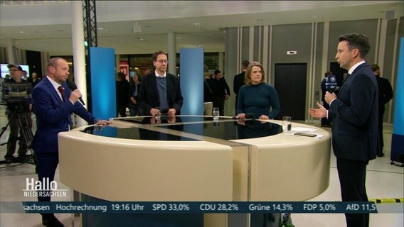 Wahl-Spitzenrunde mit den Grünen, der FDP und der AfD. © Screenshot 