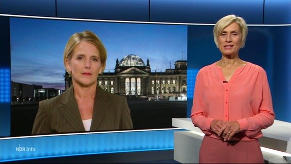 Die Interviewpartnerin Kerstin Dausend im Gespräch über die Laufzeit der Atomkraftwerke. © Screenshot 