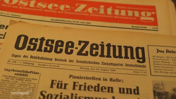 Alte Ausgaben der Ostsee Zeitung © Screenshot 