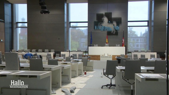 Der Plenarsaal der Landesregierung in Niedersachsen © Screenshot 