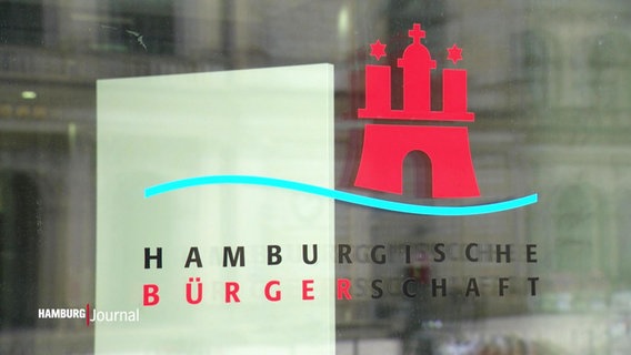 Ein Aufdruck auf einer Glasscheibe: Hamburgische Bürgerschaft. © Screenshot 