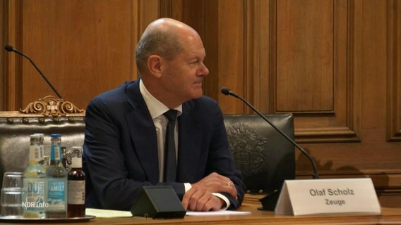 Olaf Scholz als Zeuge vor dem Untersuchungsausschuss. © Screenshot 