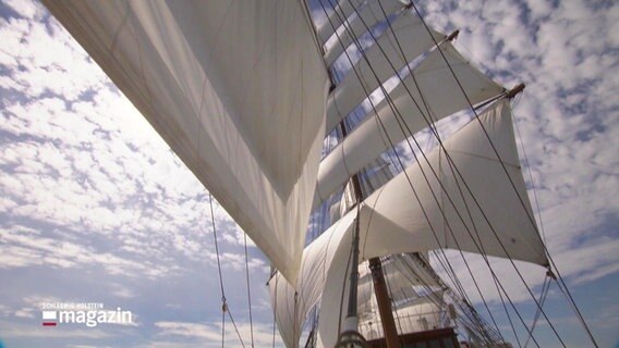 Der Windjammer "Sea Cloud Spirit" vor einem Wolkenhimmel. © Screenshot 