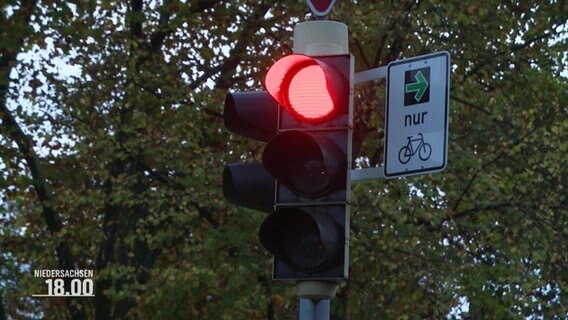 Der grüne Pfeil für Fahrradfahrer wurde neu angebracht. © Screenshot 