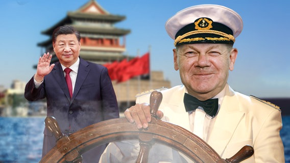 Bundeskanzler Olaf Scholz auf Butterfahrt zu Chinas Staatspräsidenten Xi Jinping. © NDR 