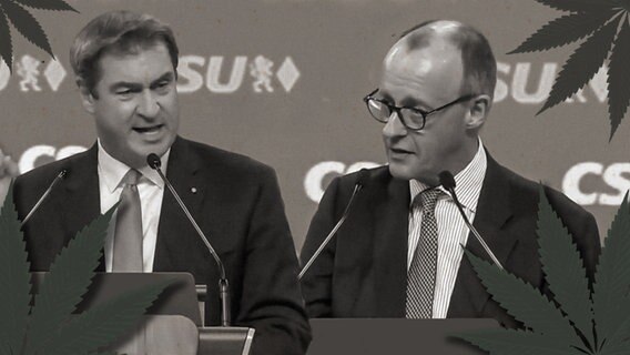 Markus Söder und Friedrich Merz beim CSU-Parteitag. © NDR 