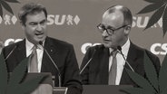 Markus Söder und Friedrich Merz beim CSU-Parteitag. © NDR 
