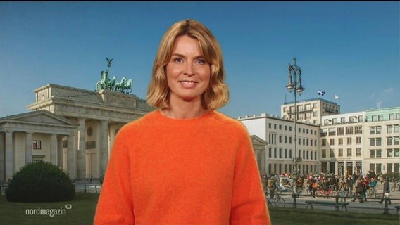 Die Reporterin Jessy Wellmer. © Screenshot 