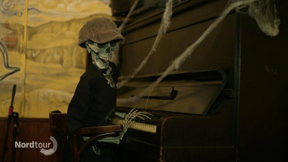 Ein Skelett am Klavier. © Screenshot 