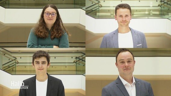 Die vier jüngsten Abgeordneten des Niedersächsischen Landtags. © Screenshot 