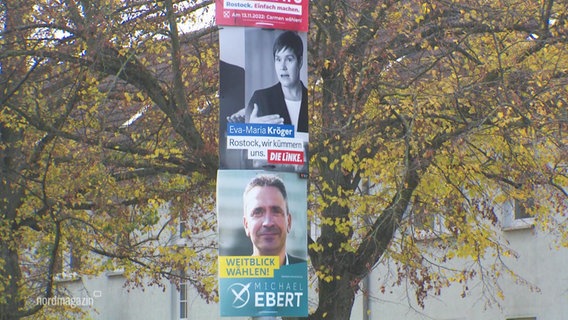 Plakate der beiden Politiker:innen zur Stichwahl. © Screenshot 